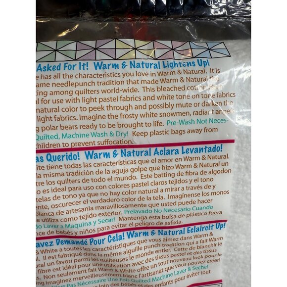 Warm & White Craft Size Cotton Batting 34"x45" - Picture 7 of 8